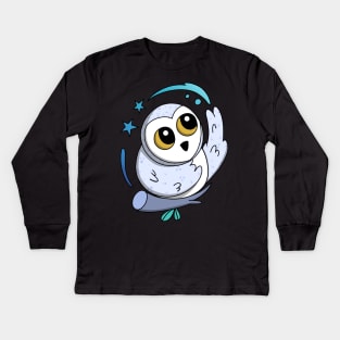 Majestic Snowy Owl Kids Long Sleeve T-Shirt